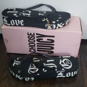 Juicy Couture- Black "Newport" Flip flops Sz 8M